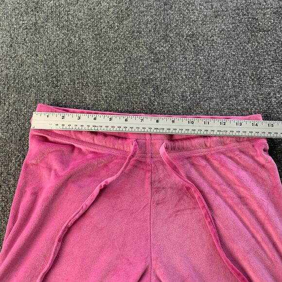 Vintage Y2k Juicy Couture Sleepwear Drawstring Pants Pink Velour Womens Size M - Picture 12 of 14